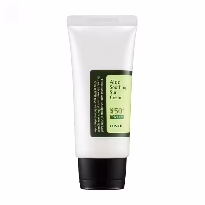 کرم ضد آفتاب تسکین دهنده آلوئه ورا کوزارکس با SPF50 حجم 50 میلی لیتر