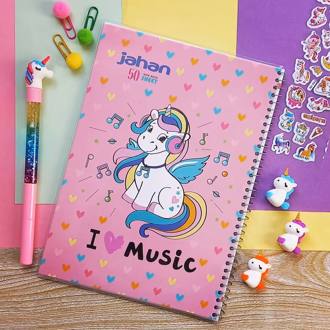 دفتر 50 برگ جلد پرسی یونیکورن