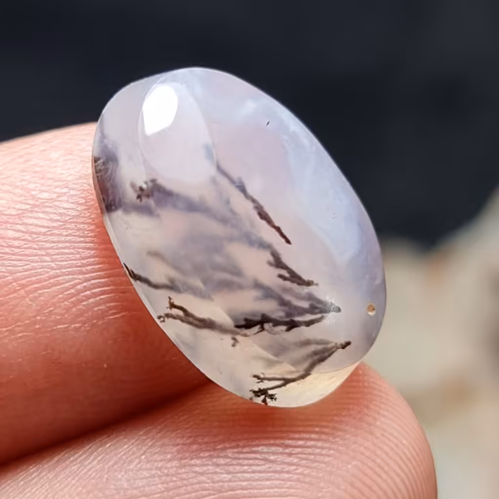  نگین فوق العاده سنگ زیبای عقیق شجر صد درصد طبیعی اصل معدنی 
کد 26686