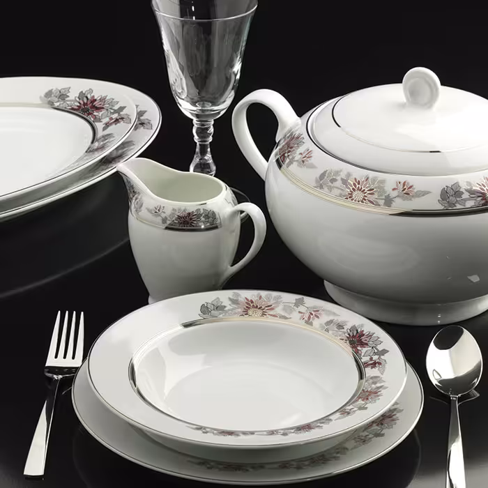 سرویس غذاخوری 12 نفره 102 پارچه چینی زرین مدل سان فلاور سری ایتالیا اف درجه عالی