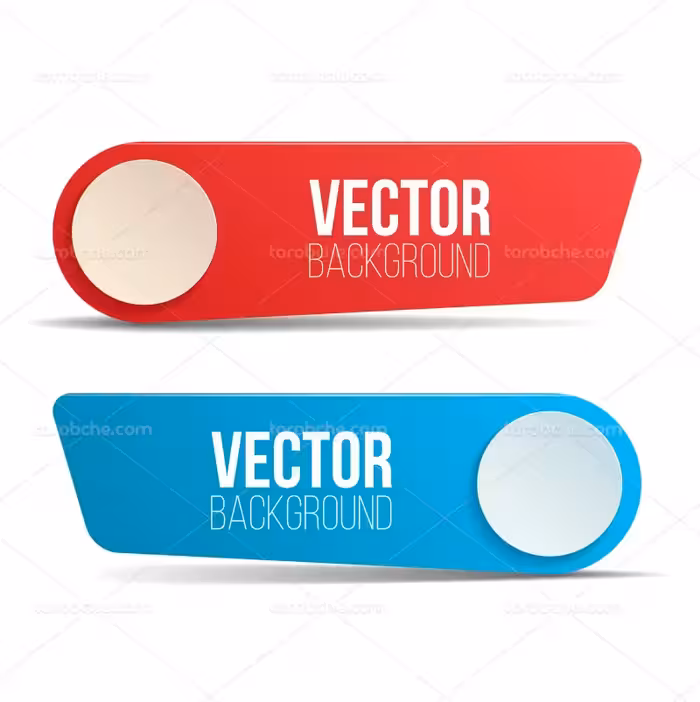 وکتور باکس متنی آبی و قرمز | گرافیک با طعم تربچه