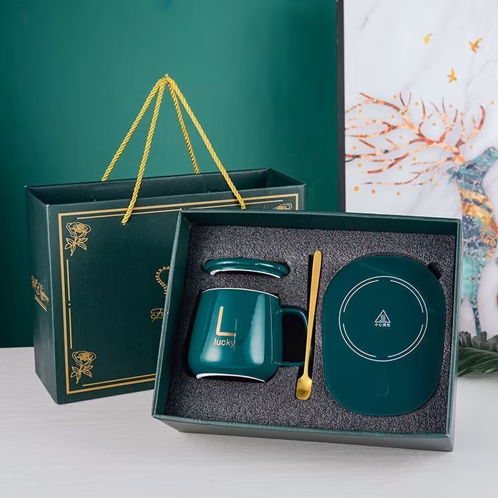 ماگ حرارتی لاکی  به همراه صفحه گرمکن برقی با جعبه کادویی