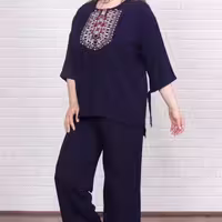 تونیک شلوار نسرین نخی شسته سده