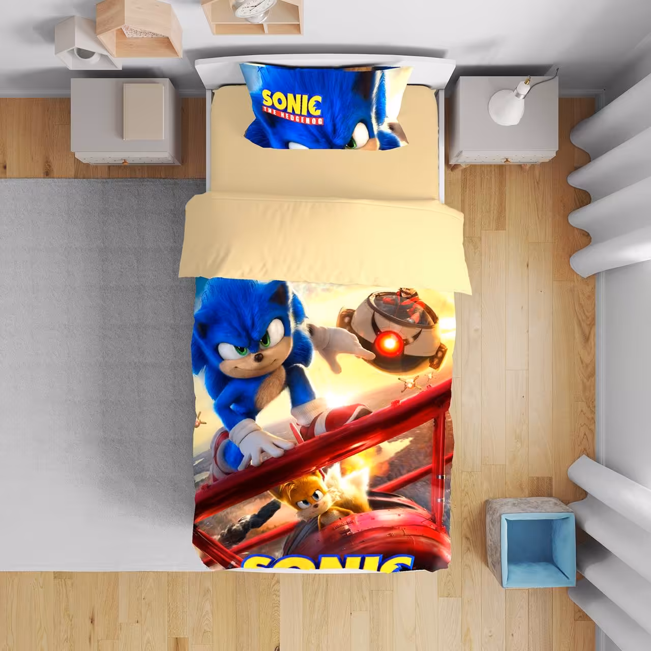 روتختی یک نفره آلوئه ورا لومانا 4تکه طرح Sonic