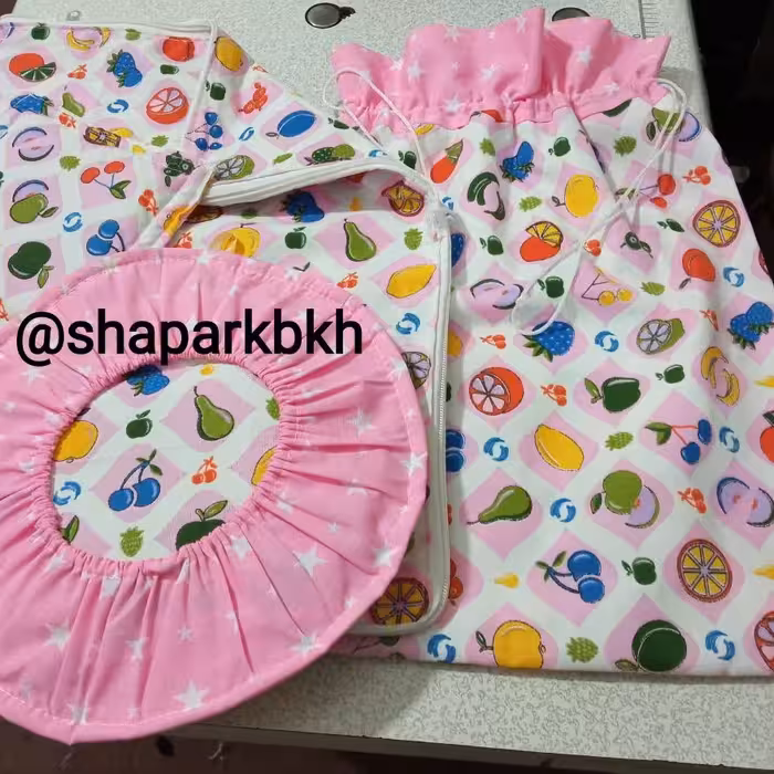 سرویس آشپزخانه با پارچه طرح میوه ای با دوخت عالی و تمیز