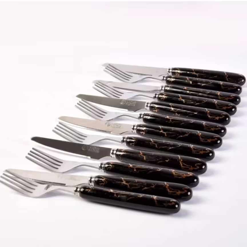 کارد و چنگال دسته سرامیک یونیک 