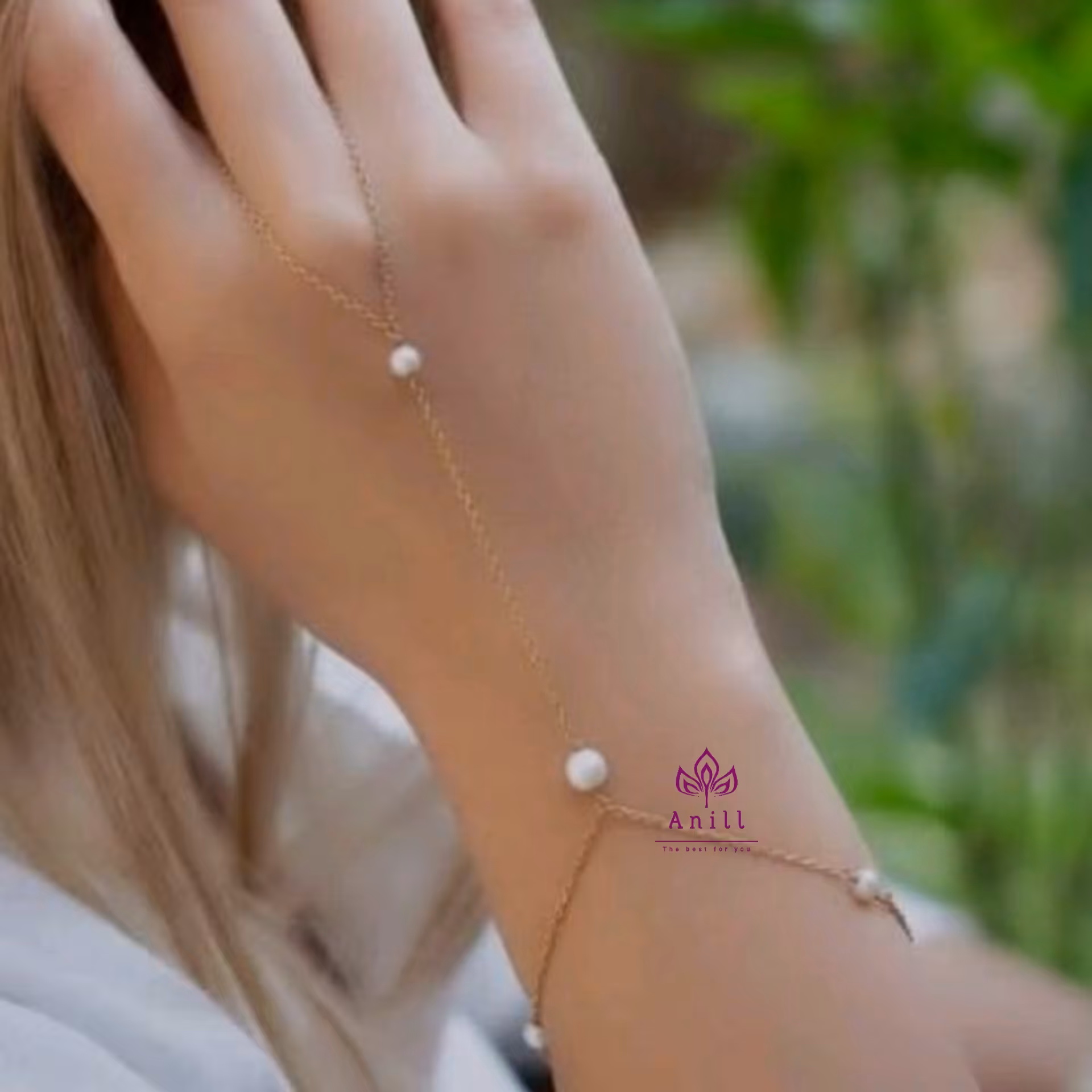 دستبند تمیمه مرواریدی کد 556