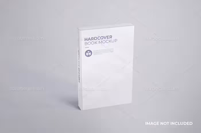 موکاپ لایه باز کتاب ایستاده با جلد سخت | گرافیک با طعم تربچه