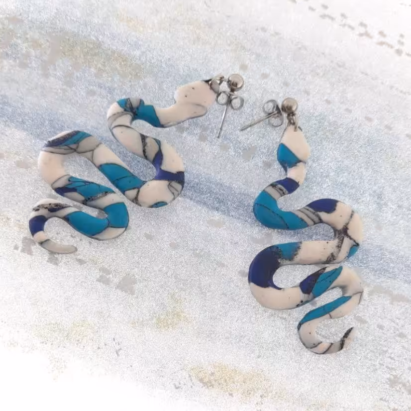 گوشواره آویز طرح مار 