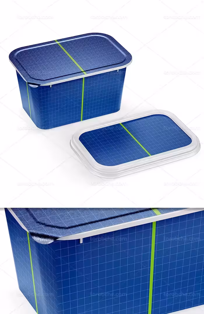 موکاپ ظرف پنیر لایه باز | گرافیک با طعم تربچه