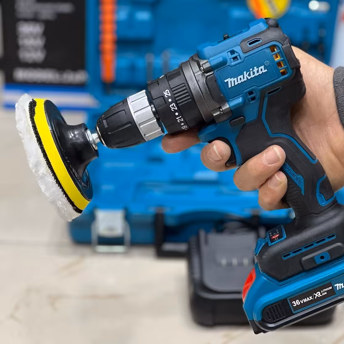 دریل شارژی ماکیتا موتور براشلس
 مدل نیم پک 
باتری 36 ولت
