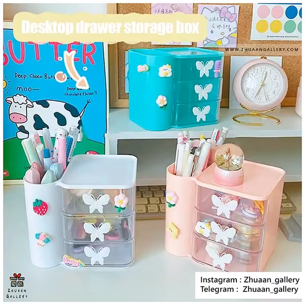 ارگانایزر رومیزی Butterfly Pastel پروانه ای پاستلی