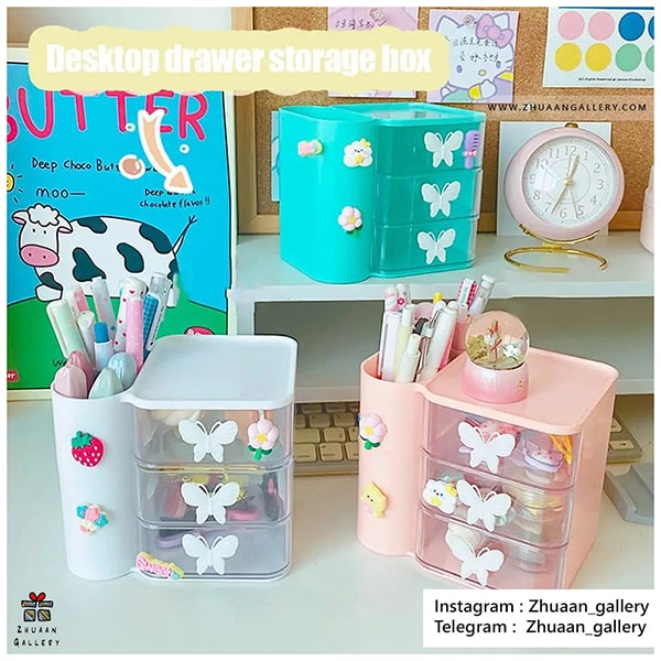 ارگانایزر رومیزی Butterfly Pastel پروانه ای پاستلی