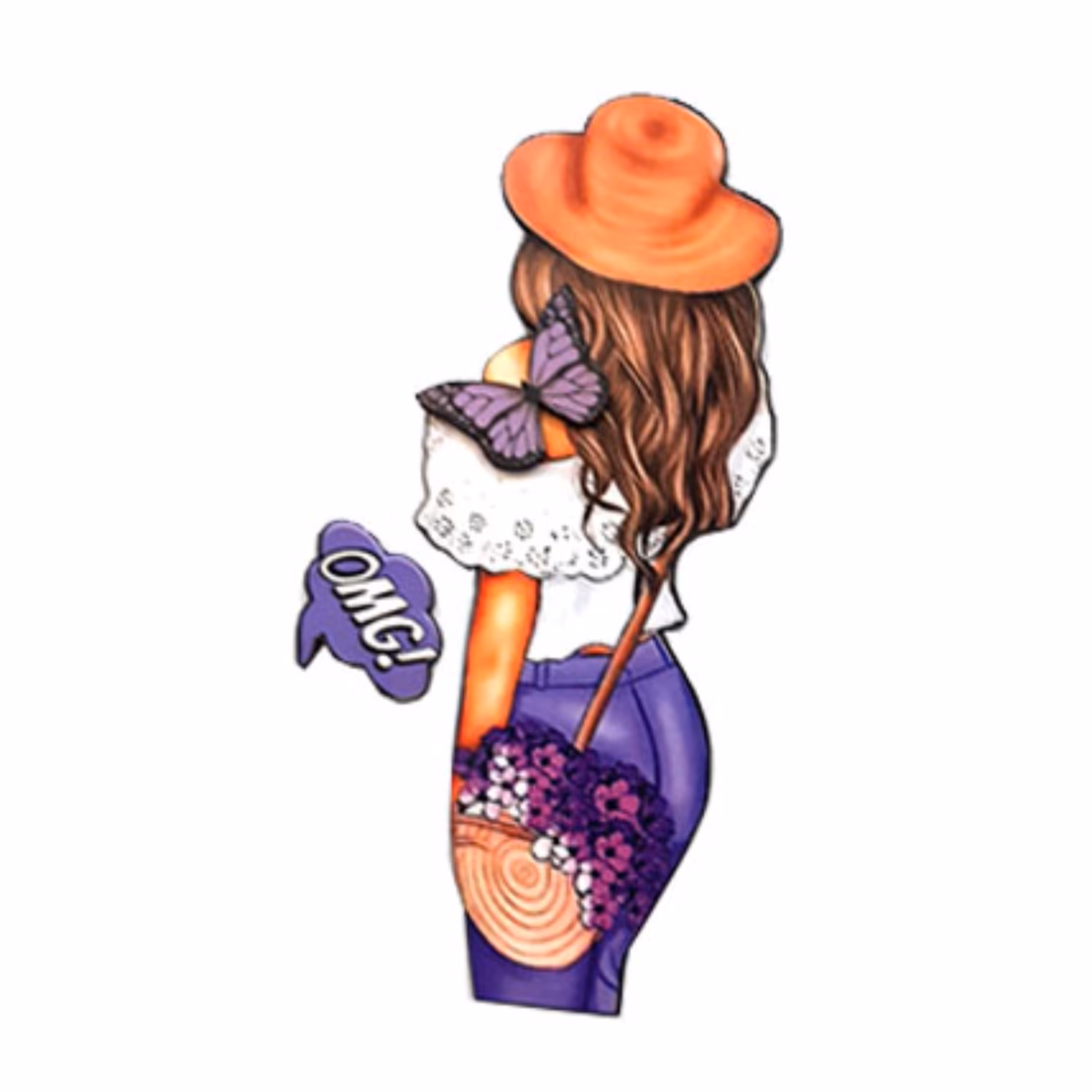 تاپر تزیین کیک دخترانه مدل دختر شیک پوش مناسب تزیین کیک