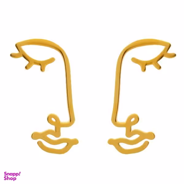 گوشواره طلا 18 عیار زنانه سانا گالری طرح نیم رخ کد 1261D9191