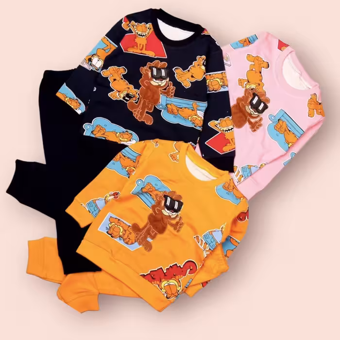 بلوز شلوار فانتزی پسرانه طرح گارفیلد مناسب 9 ماه تا 7 سال