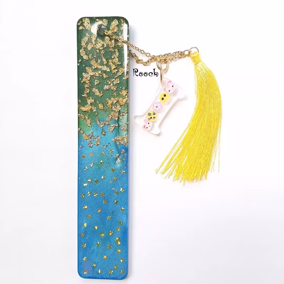 بوک مارک رزینی نشان کتاب یک طرفه پشت ساده. سایز حدودی 15 یا 12 در 3. رنگ و طرح دلخواه شما