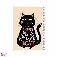 دفتر مشق 100 برگ بامبیلیپ طرح پشت هر زن قوی یک گربه ست کد 6147972