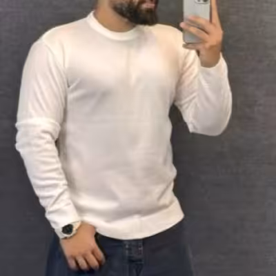 بافت یقه گرد ساده