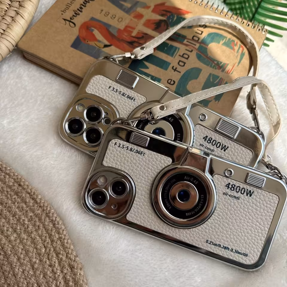 قاب گوشی مدل دوربین آنالوگ کرومی 