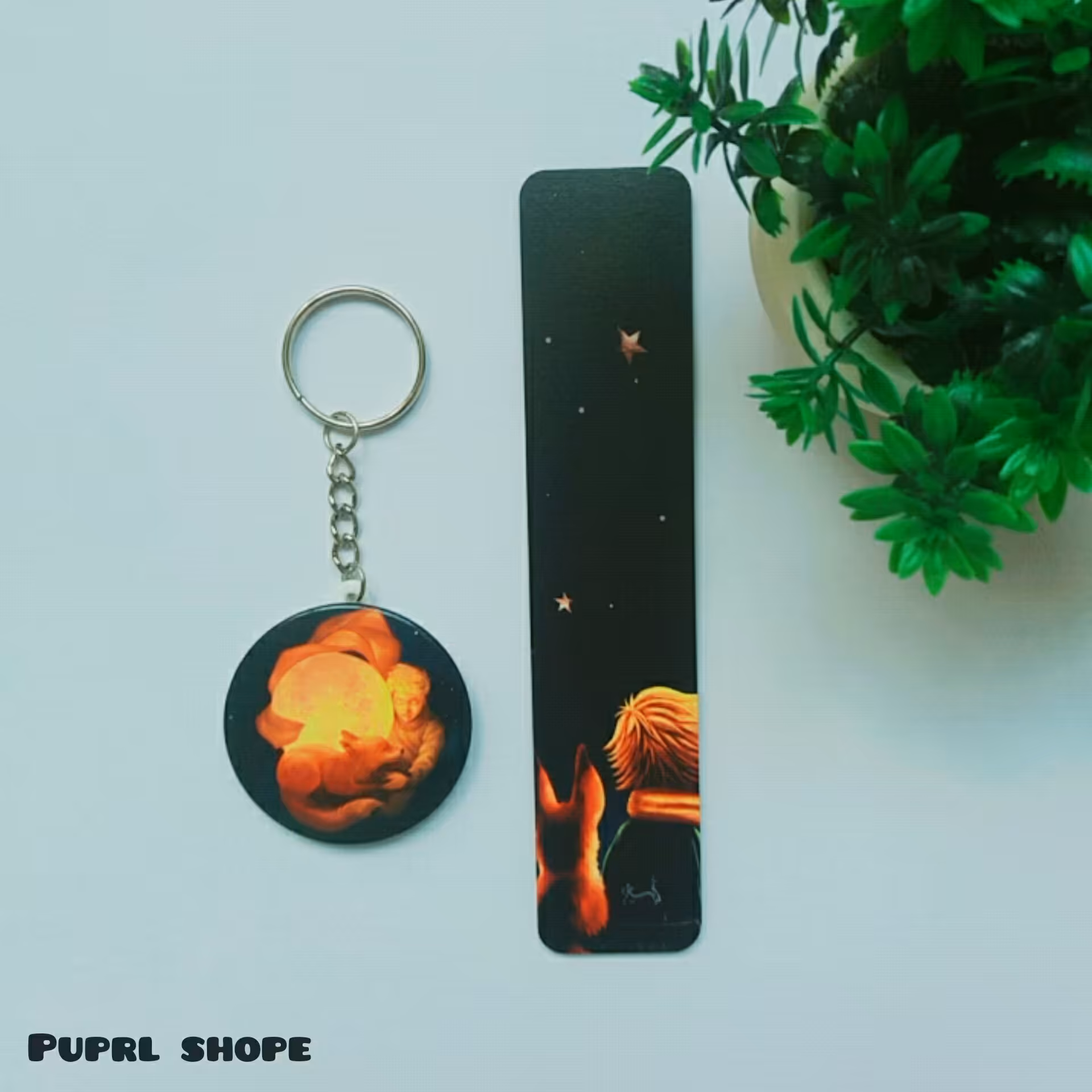 ست نشانگر کتاب چوبی و جاکیدی شازده کوچولو 