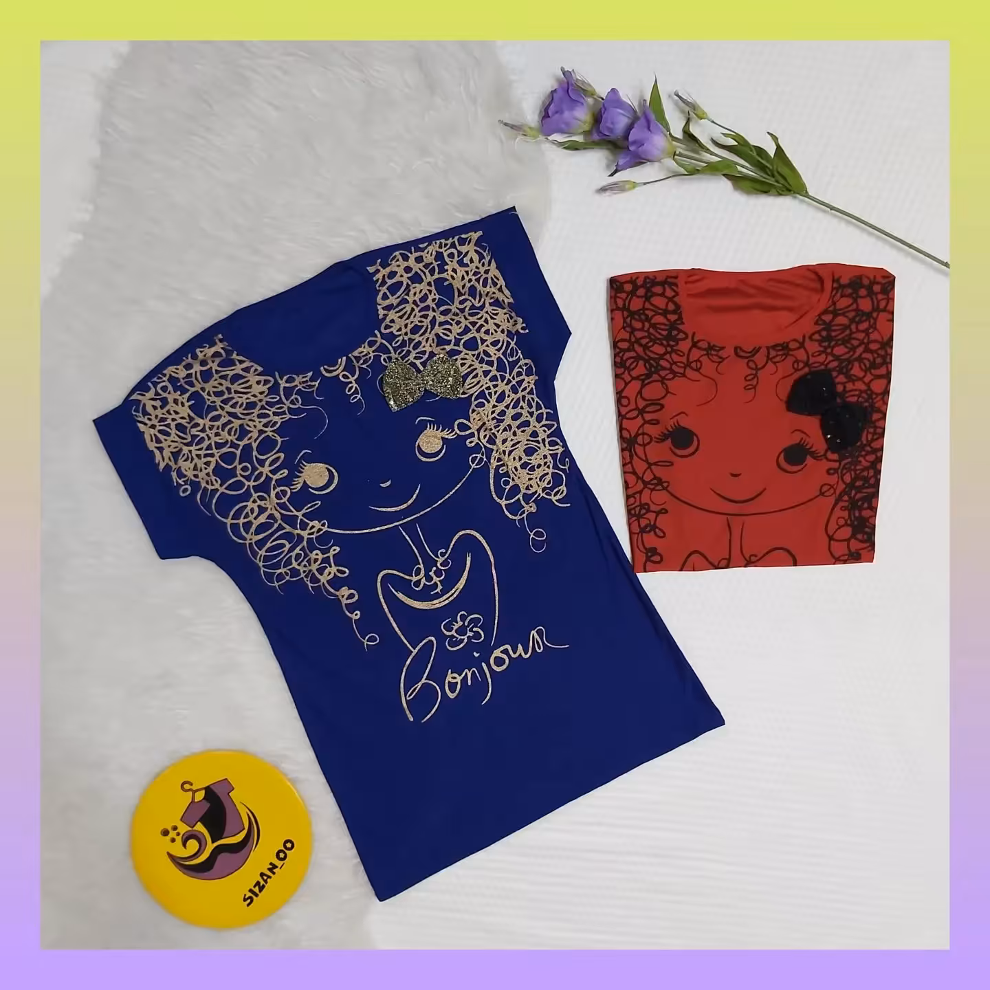 تیشرت پاپیونی چاپ موفرفری