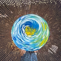 تابلو دکوری نقاشی اکرولیک و آینه کاری ابعاد 100 در 120 