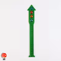 خط کش فانتزی 13 سانت طرح چراغ راهنمایی رنگ سبز
