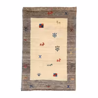 گبه دستباف نیم متری طرح درخشان کد 4020103