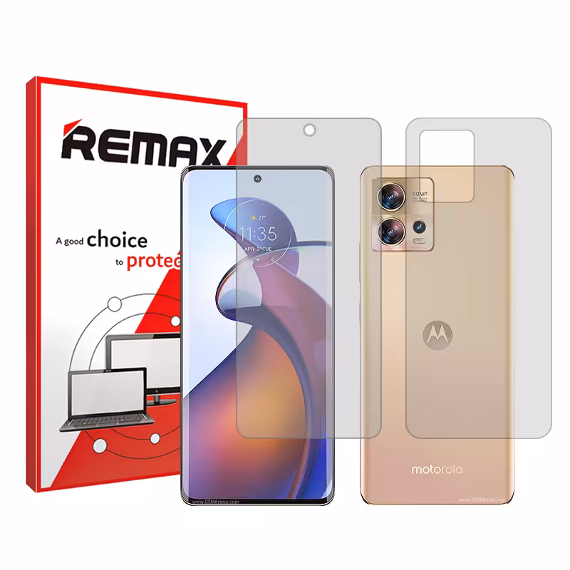 گلس صفحه نمایش و پشت گوشی موتورولا Edge 40 Fusion مدل شفاف برند ریمکس کد SS