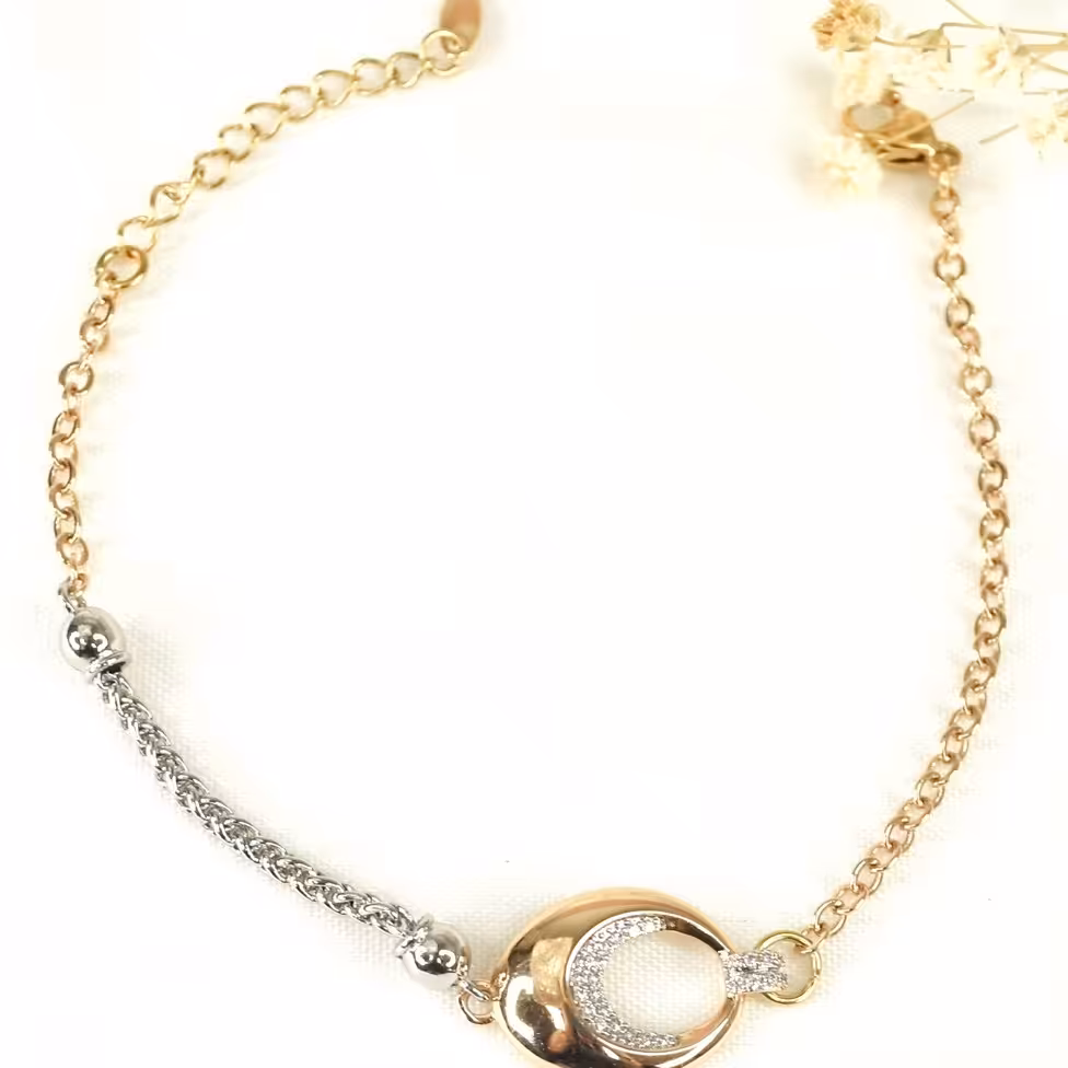 دستبند طرح ماه نگین کاری شده برند ژوپینگ کد 8318