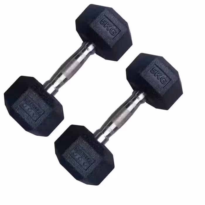 دمبل شش ضلعی 12.5 کیلوگرمی مکسول بسته دو عددی