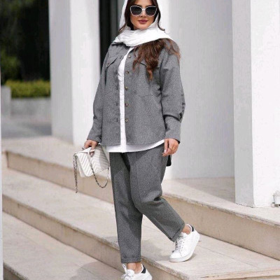 ست مانتو شلوار زنانه کتان کش مدل 344