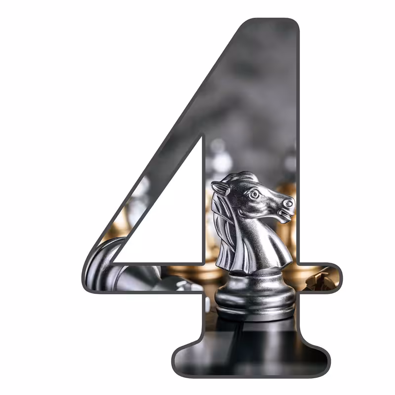 استند رومیزی مدل عدد 4 طرح شطرنج کد 1817