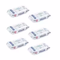 دستمال مرطوب پاک کننده آرایش دلفین کد 60 مجموعه 6 عددی