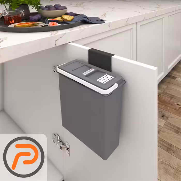 سطل زباله تک مخزنه درب آویز 4 لیتری (3691) پلاتین