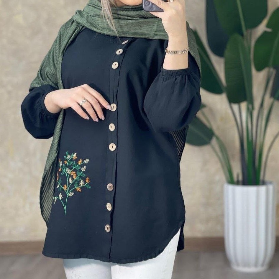 تونیک الیاف دکمه ای