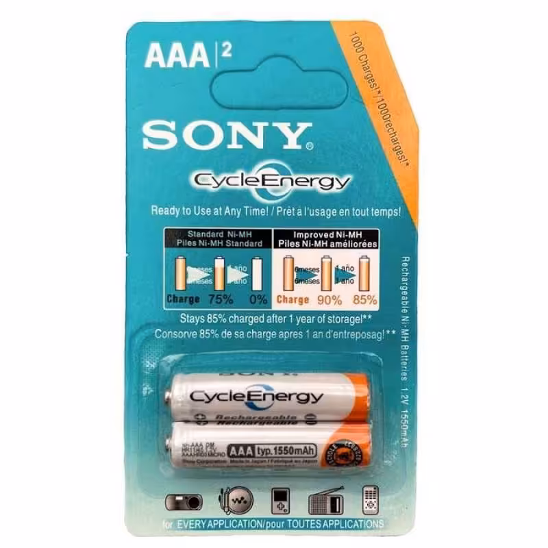 باتری نیم قلمی قابل شارژ  1550mAp سونی 15.51     