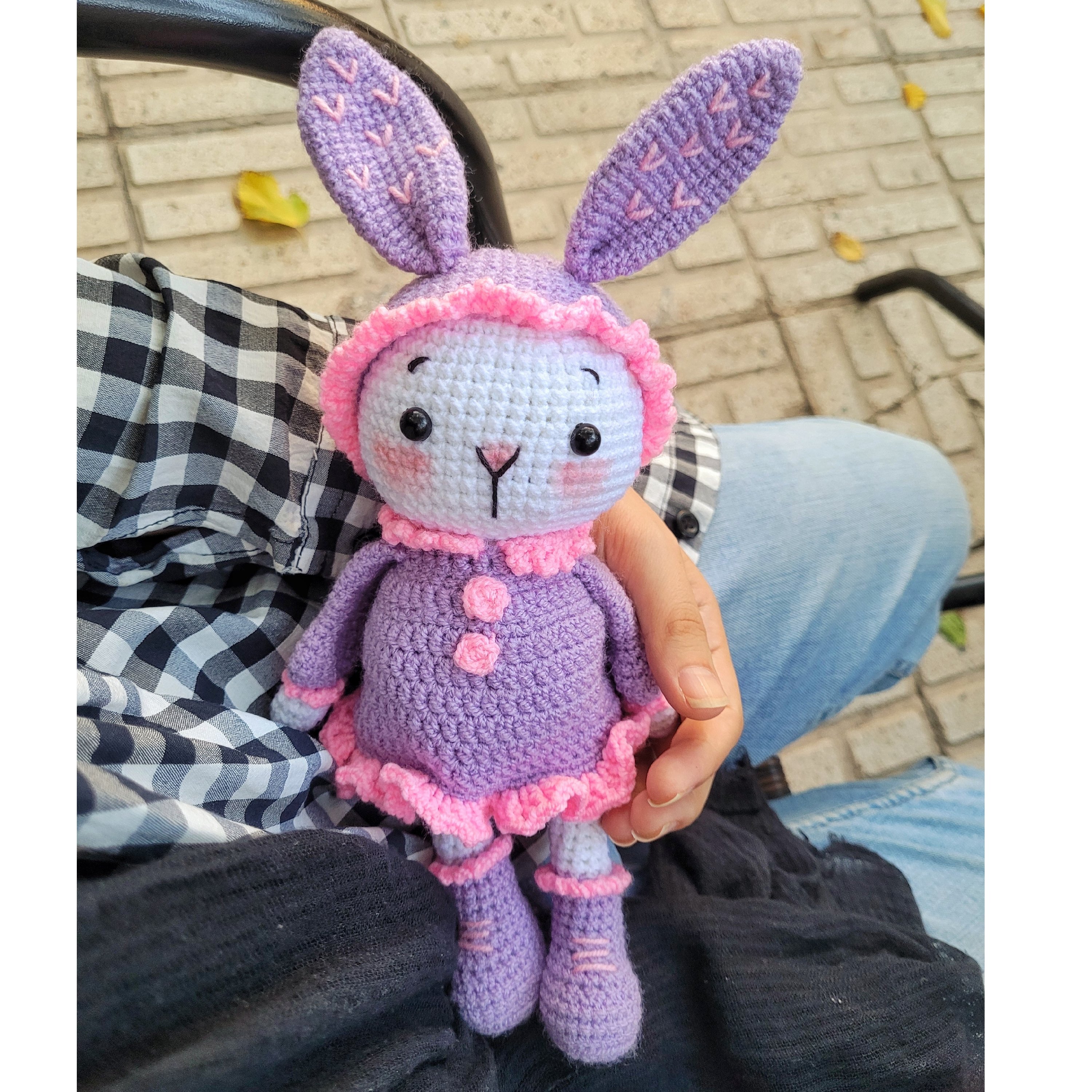عروسک خانوم خرگوشه با لباس یاسی