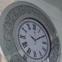 ساعت دیواری نگینی طرح حباب نگین نقره ایی(ارسال رایگان)