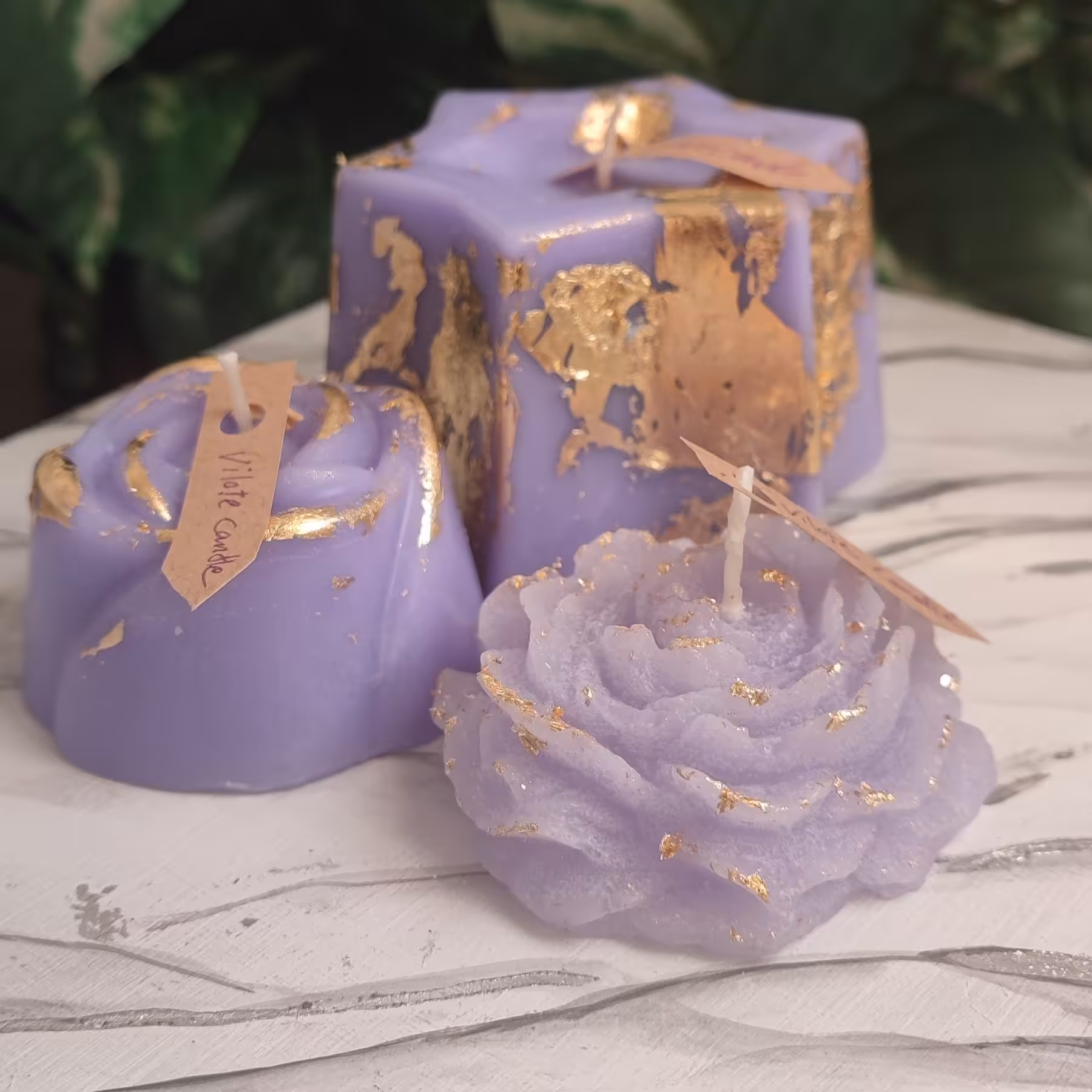 ست شمع بنفش 