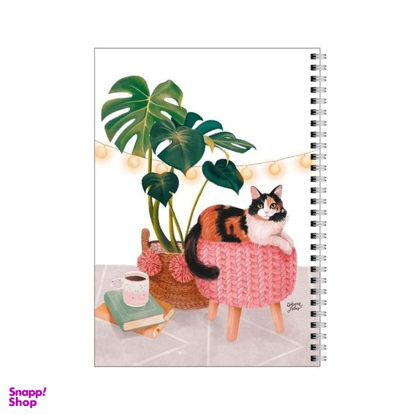 دفتر مشق 80 برگ بامبیلیپ طرح گوشه دنج گربه و کتاب کد 7366797