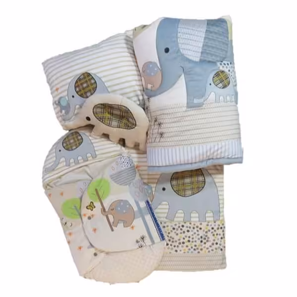 ست لحاف تشک دم دستی طرح فیل کرمی