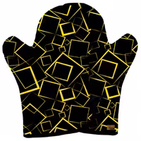 دستکش فر پارچه ای نسوز مخمل دو رو چاپ طرح مربع رنگی سایز 20 در 32 مدل F1-1010 شرکت رنس