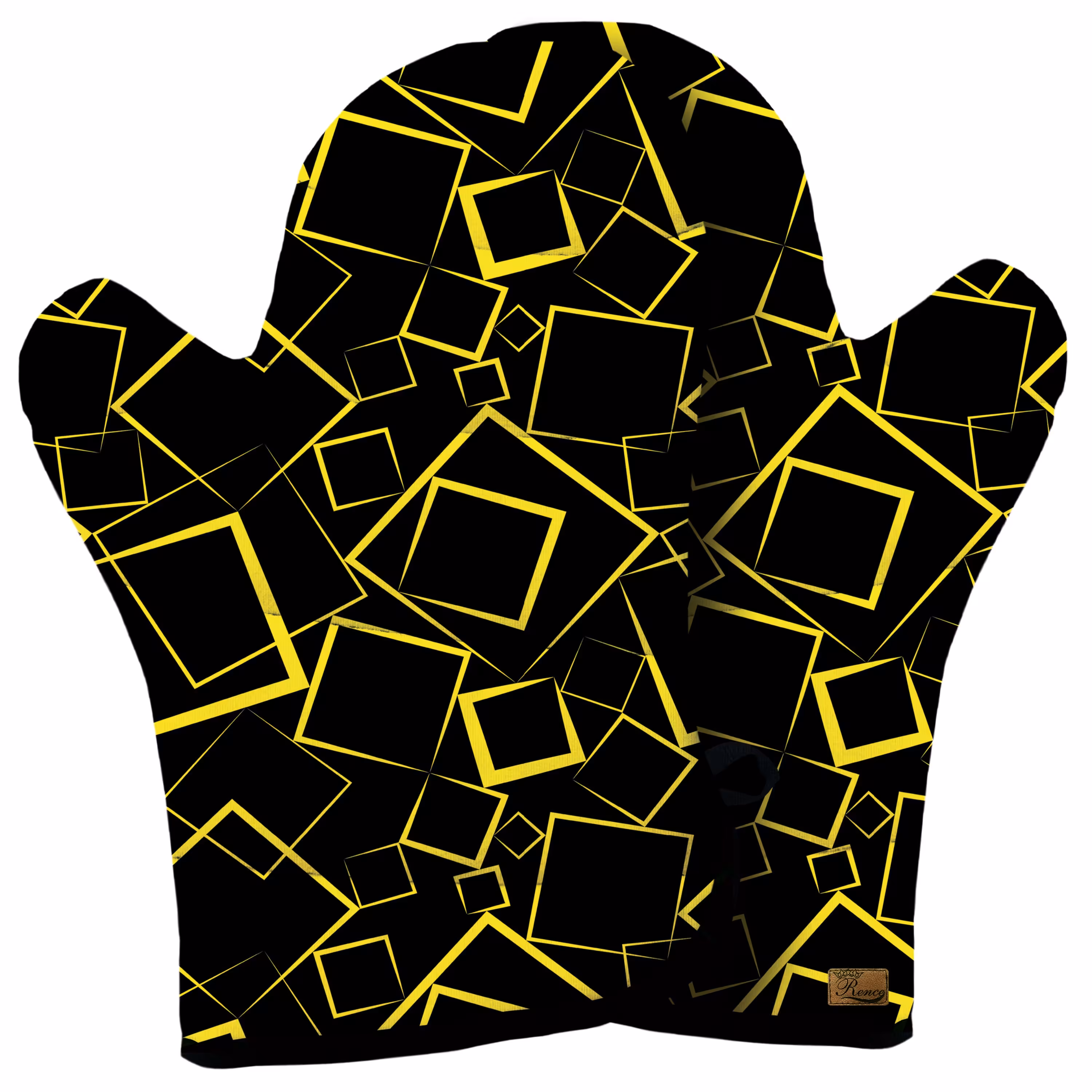 دستکش فر پارچه ای نسوز مخمل دو رو چاپ طرح مربع رنگی سایز 20 در 32 مدل F1-1010 شرکت رنس