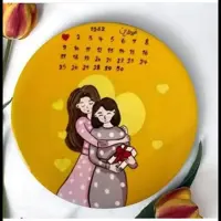 دیوارکوب سفالی طرح مادر و دختر گالری ماه آسمانی 