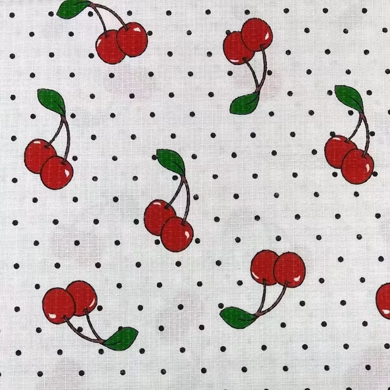 دستمال آشپزخانه طرح آلبالو زمنیه خال دار