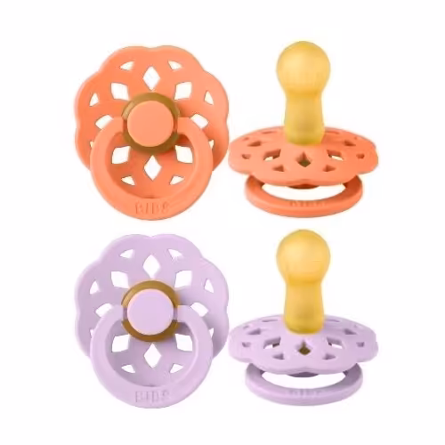 پستانک دو عددی بیبس 6 تا 18 ماه اورجینال BIBS صورتی بنفش