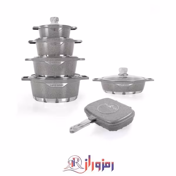 سرویس قابلمه 12 پارچ گرانیت لایف اسمایل اصلی مدل FLCM-12