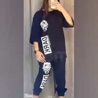 ست (لش)لانگ دارک با شلوار a45k6